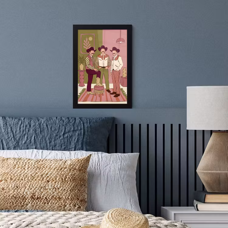 Mensen - Mannen - Hoeden - Retro - Interieur fotolijst zwart zonder passe partout klein -sfeer3