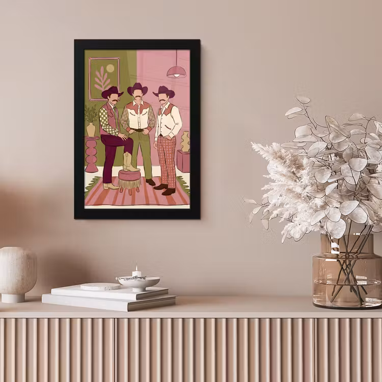 Mensen - Mannen - Hoeden - Retro - Interieur fotolijst zwart zonder passe partout klein -sfeer5