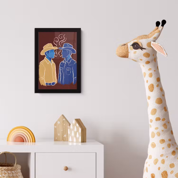 Mensen - Profiel - Sigaret - Abstract - Kunst fotolijst zwart zonder passe partout klein -usfeer4_kinderkamer