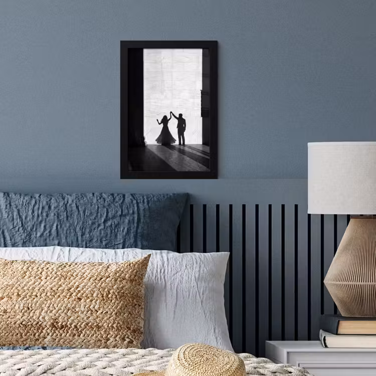 Mensen - Schaduw - Dans - Zwart-wit - Liefde fotolijst zwart zonder passe partout klein -sfeer3