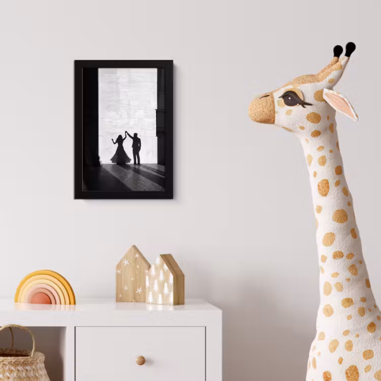 Mensen - Schaduw - Dans - Zwart-wit - Liefde fotolijst zwart zonder passe partout klein -usfeer4_kinderkamer