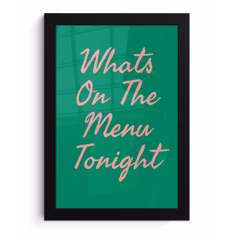 Menu - Quote - Roze fotolijst zwart zonder passe partout klein -3d