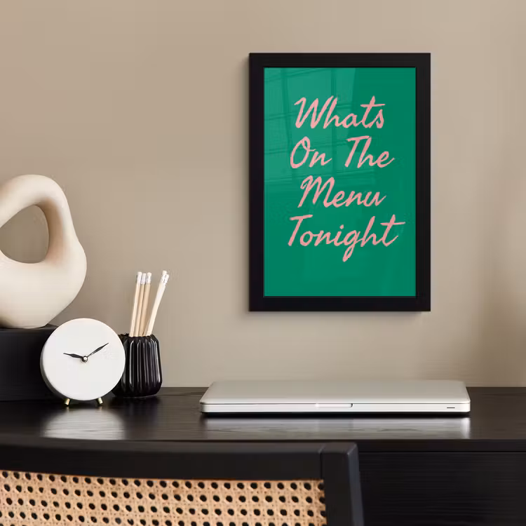 Menu - Quote - Roze fotolijst zwart zonder passe partout klein -sfeer1