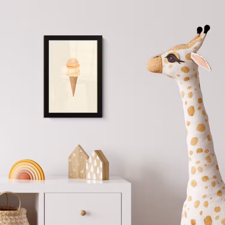 Minimalistisch - Schepijs - Hoorntje - Beige fotolijst zwart zonder passe partout klein -usfeer4_kinderkamer