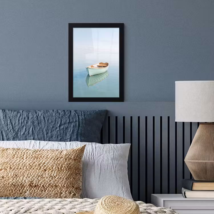 Minimalistisch - Boot - Zee fotolijst zwart zonder passe partout klein -sfeer3