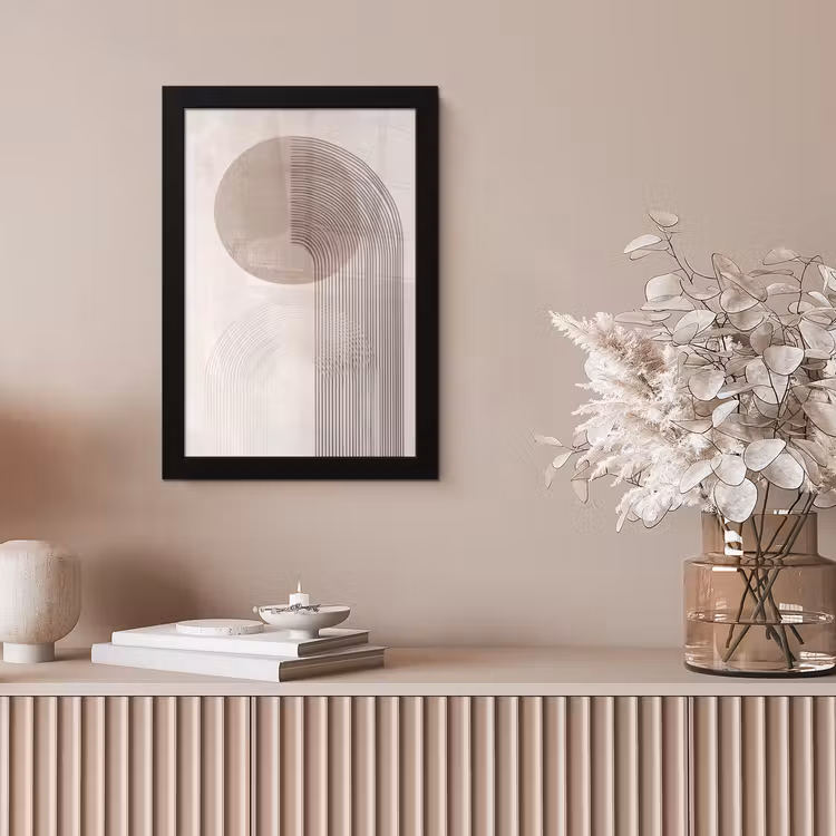 Minimalistisch - Cirkel - Lichtgrijs fotolijst zwart zonder passe partout klein -sfeer5