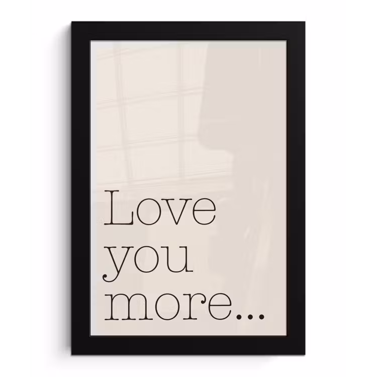 Minimalistisch - Love - Beige fotolijst zwart zonder passe partout klein -3d