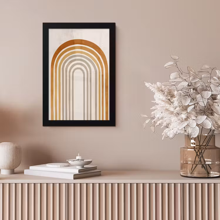 Minimalistisch - Boog - Lijnen - Beige fotolijst zwart zonder passe partout klein -sfeer5