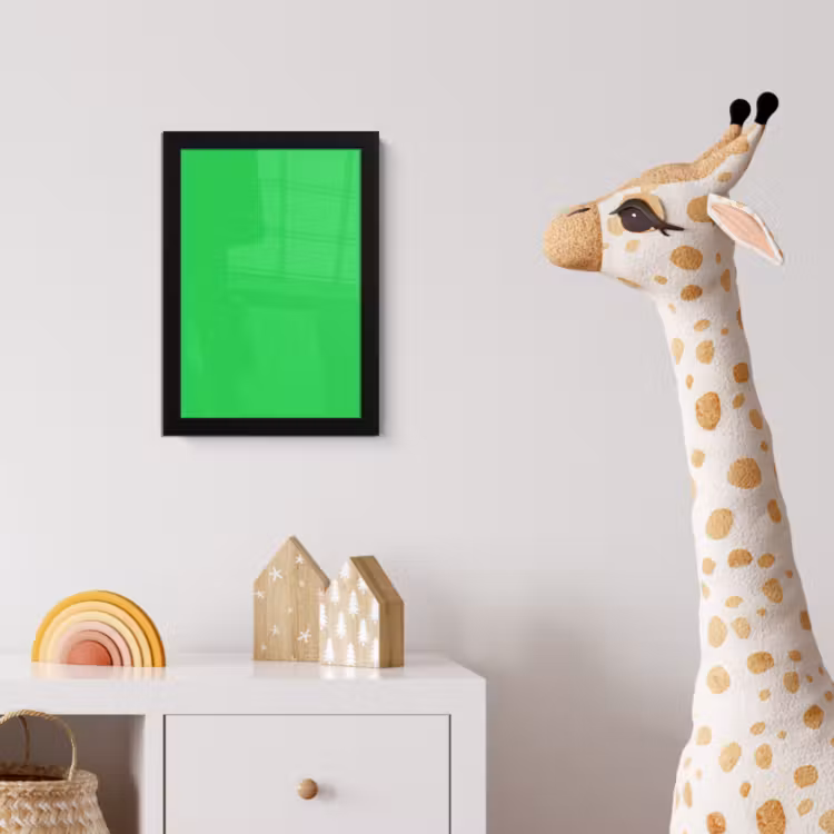 Mint - Green - Groen fotolijst zwart zonder passe partout klein 224 -usfeer4_kinderkamer