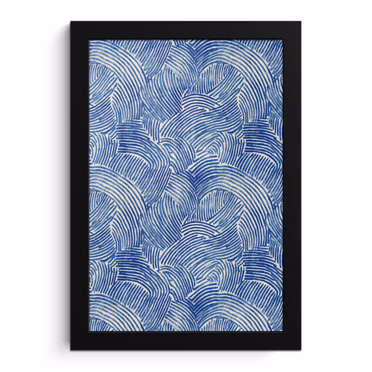 Modern - Abstract - Blauw fotolijst zwart zonder passe partout klein 224 -3d