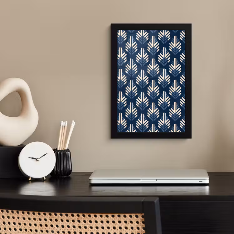 Modern - Patroon - Blauw fotolijst zwart zonder passe partout klein 224 -sfeer1