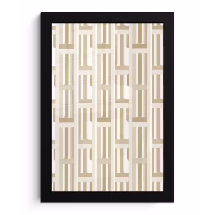Modern - Geometrisch - Beige fotolijst zwart zonder passe partout klein 224 -3d
