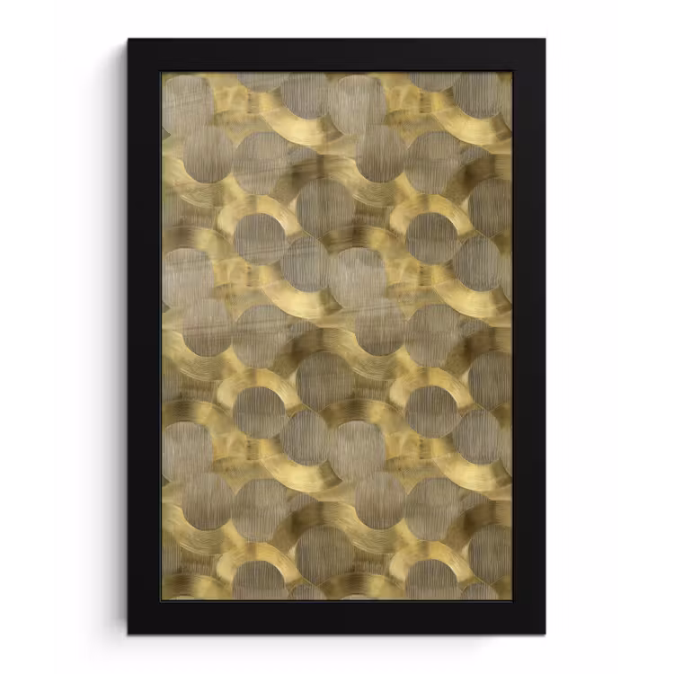 Modern - Geometrisch - Goud fotolijst zwart zonder passe partout klein 224 -3d