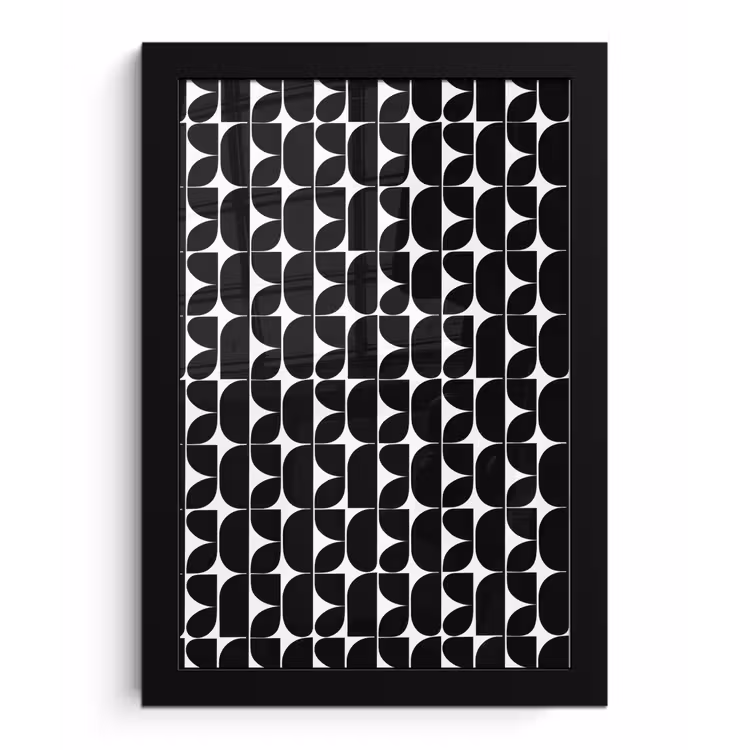 Modern - Geometrisch - Zwart fotolijst zwart zonder passe partout klein 224 -3d