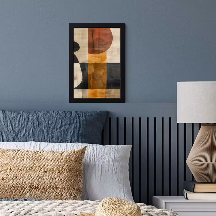 Modern - Kunst - Beige - Industrieel fotolijst zwart zonder passe partout klein -sfeer3