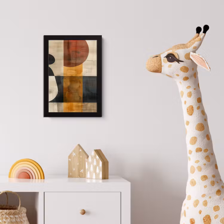 Modern - Kunst - Beige - Industrieel fotolijst zwart zonder passe partout klein -usfeer4_kinderkamer