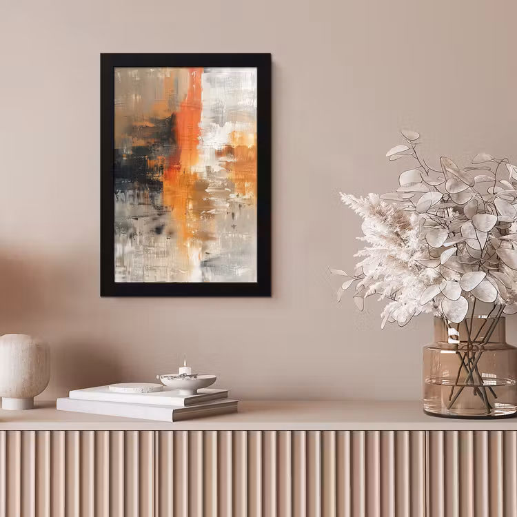 Moderne kunst - Abstract - Goud - Grijs fotolijst zwart zonder passe partout klein -sfeer5