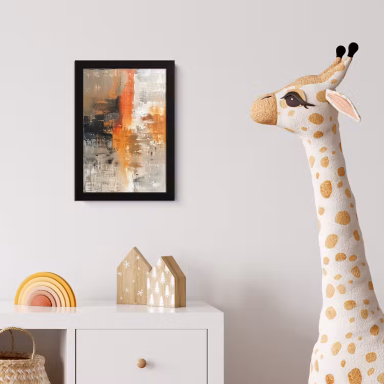 Moderne kunst - Abstract - Goud - Grijs fotolijst zwart zonder passe partout klein -usfeer4_kinderkamer