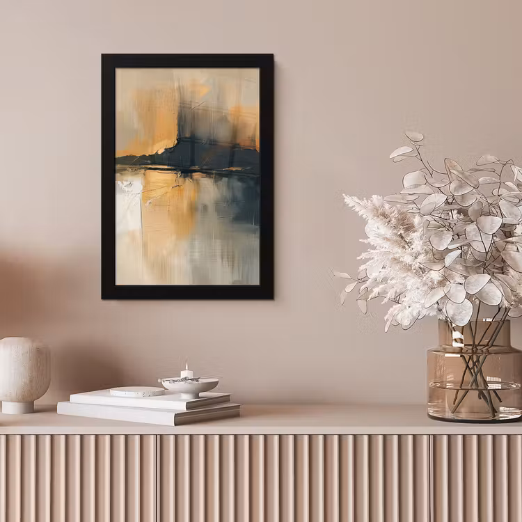 Moderne kunst - Abstract - Zwart fotolijst zwart zonder passe partout klein -sfeer5