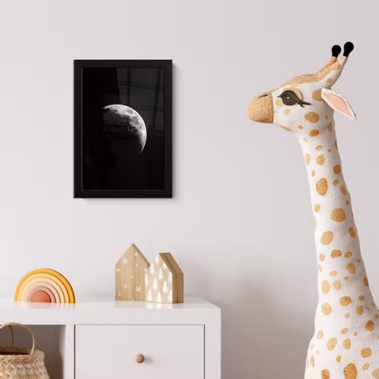 Maan - Hemel - Zwart - Schaduw fotolijst zwart zonder passe partout klein -usfeer4_kinderkamer