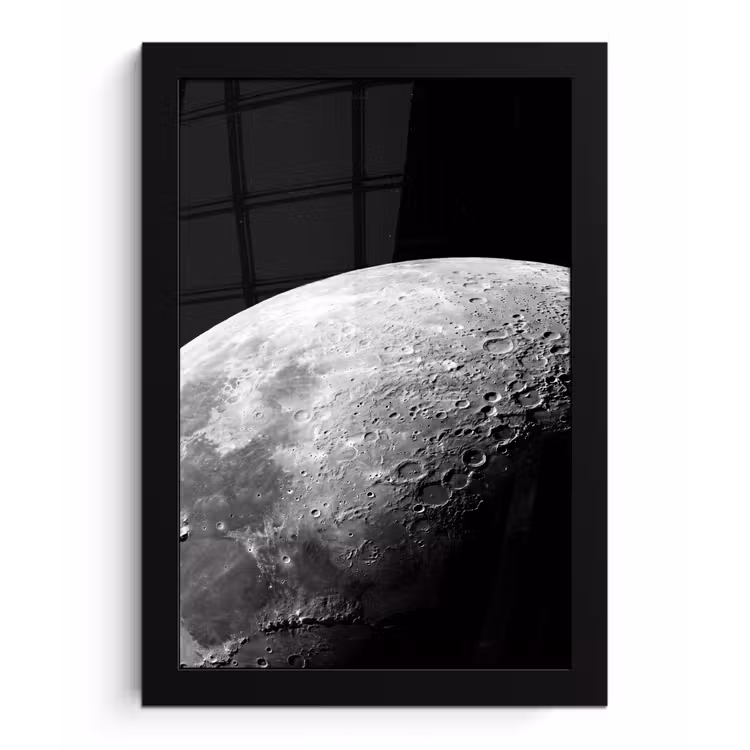 Bilder mit Rahmen - Mond – Krater – Weltraum - Maan - Kraters - Ruimte fotolijst zwart zonder passe partout klein