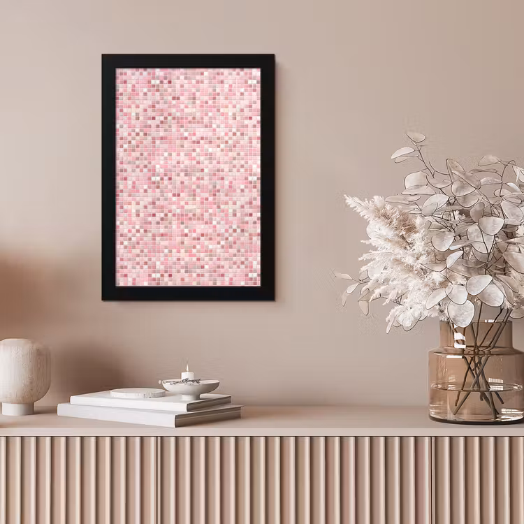 Mozaïek - Patroon - Roze fotolijst zwart zonder passe partout klein 224 -sfeer5