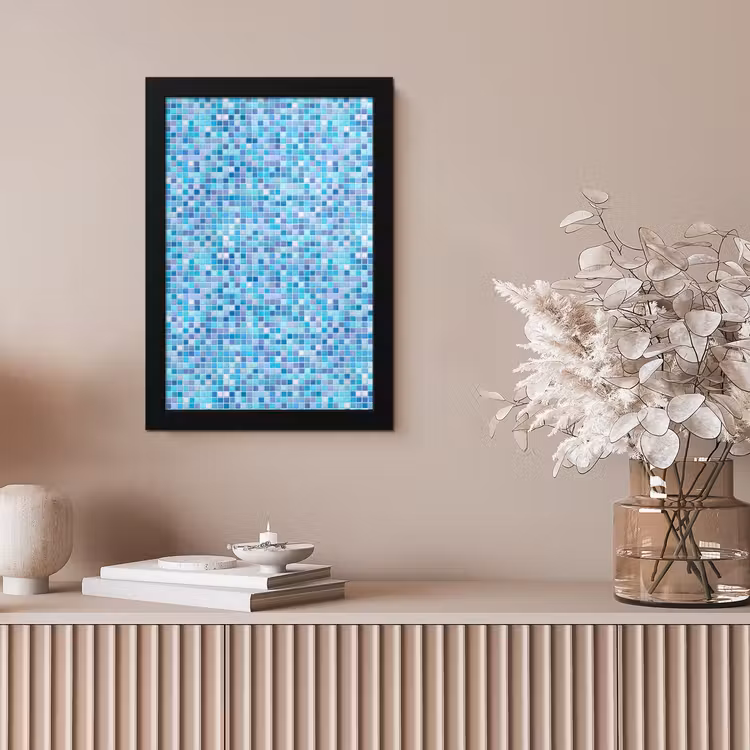 Mozaïek - Patroon - Turquoise fotolijst zwart zonder passe partout klein 224 -sfeer5