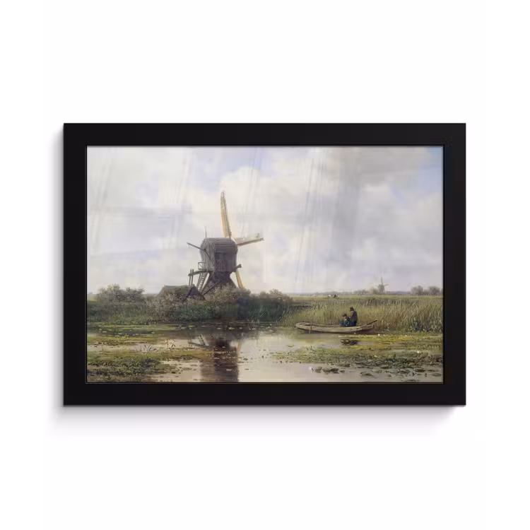 Molen - Willem Roelofs - Oude meesters - Kunst fotolijst zwart zonder passe partout klein -3d