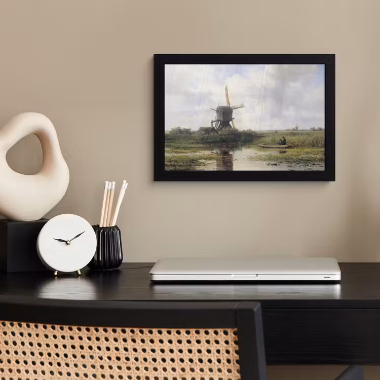 Molen - Willem Roelofs - Oude meesters - Kunst fotolijst zwart zonder passe partout klein -sfeer1
