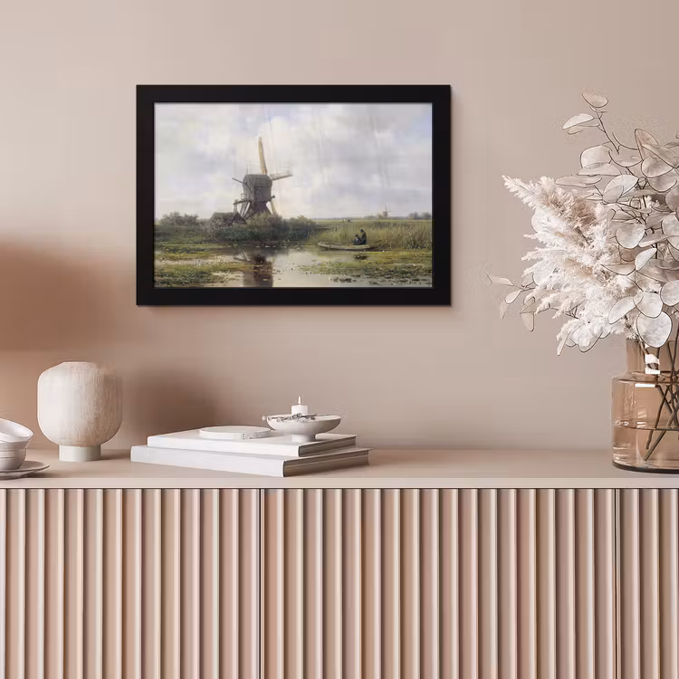 Molen - Willem Roelofs - Oude meesters - Kunst fotolijst zwart zonder passe partout klein -sfeer5