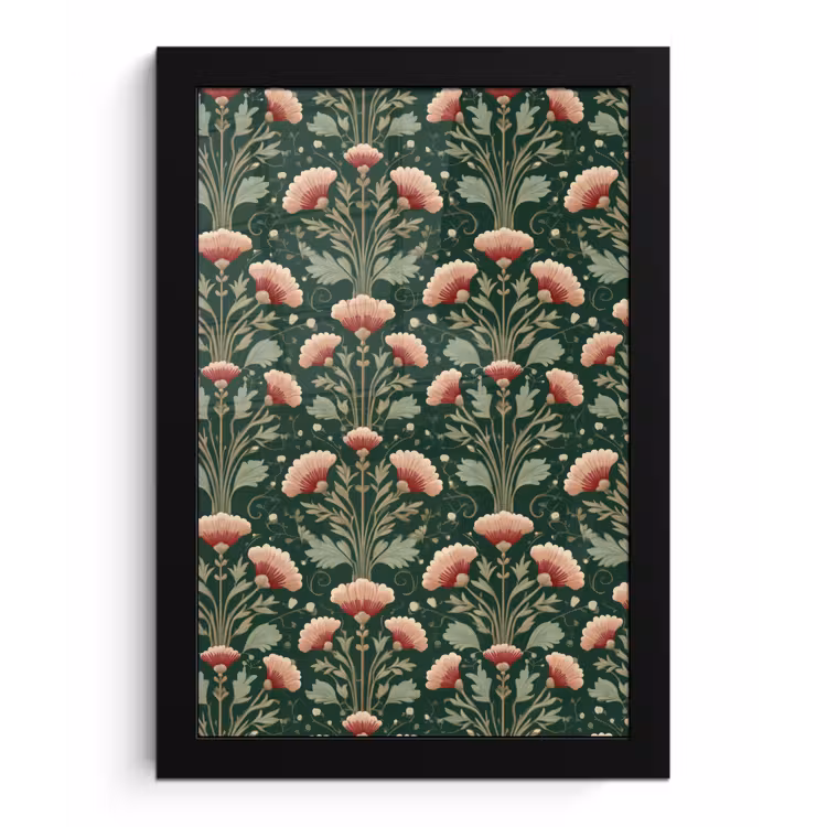 Patroon - Botanisch - Kleurrijk fotolijst zwart zonder passe partout klein 224 -3d
