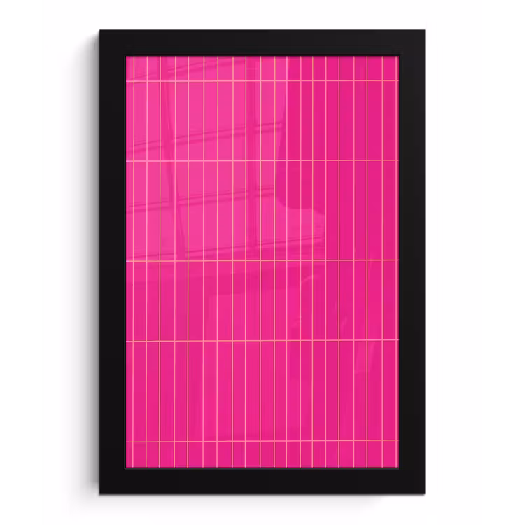 Patroon - Tegel - Magenta - Roze fotolijst zwart zonder passe partout klein 224 -3d
