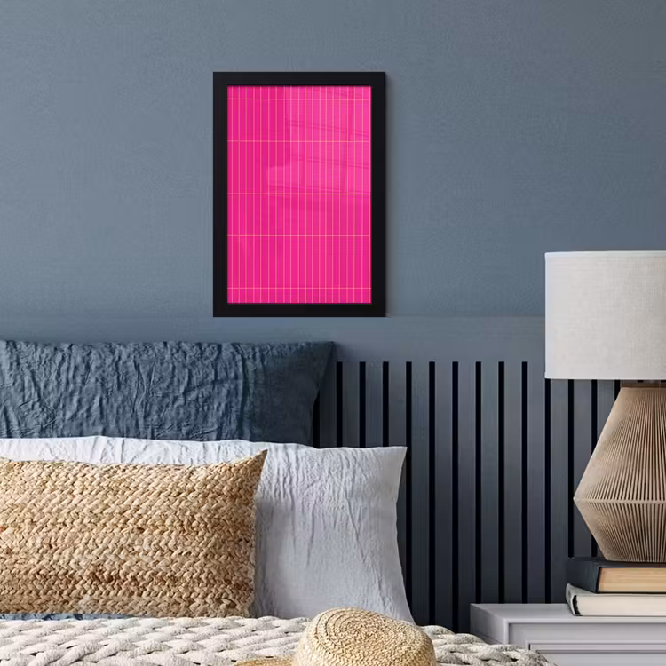 Patroon - Tegel - Magenta - Roze fotolijst zwart zonder passe partout klein 224 -sfeer3
