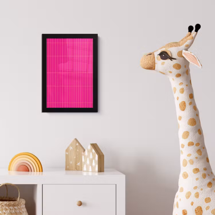 Patroon - Tegel - Magenta - Roze fotolijst zwart zonder passe partout klein 224 -usfeer4_kinderkamer