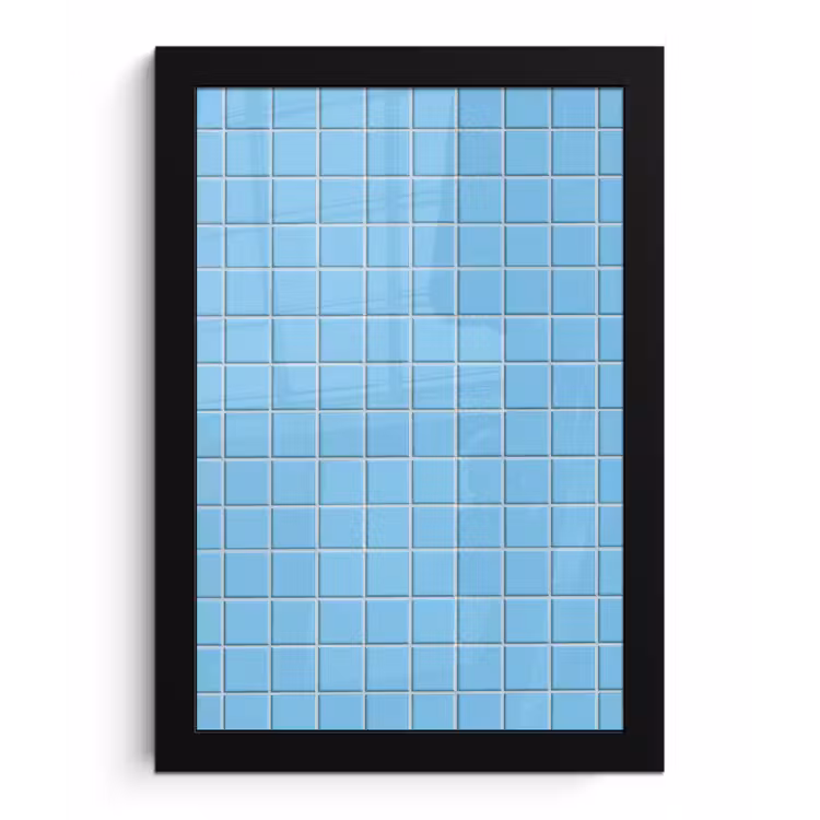 Patroon - Tegel - Pastel - Blauw fotolijst zwart zonder passe partout klein 224 -3d