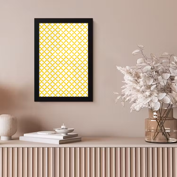 Patroon - Geometrisch - Klassiek - Geel fotolijst zwart zonder passe partout klein 224 -sfeer5