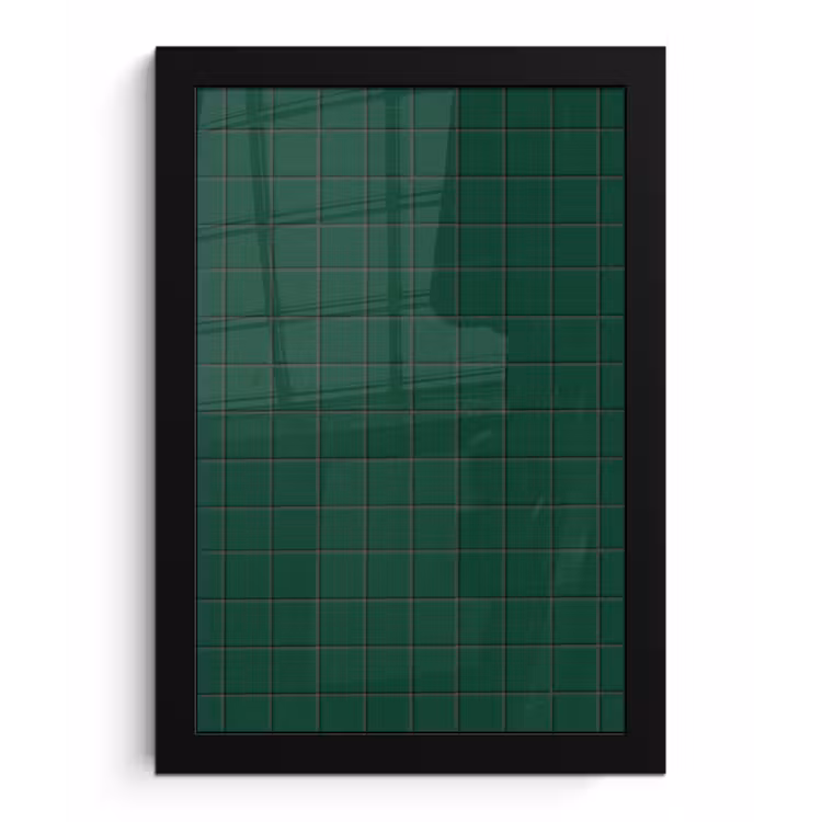 Patroon - Tegels - Dennen - Groen fotolijst zwart zonder passe partout klein 224 -3d