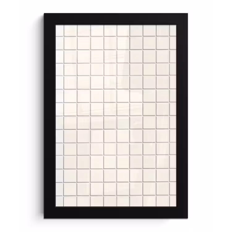 Patroon - Tegels - Wit fotolijst zwart zonder passe partout klein 224 -3d