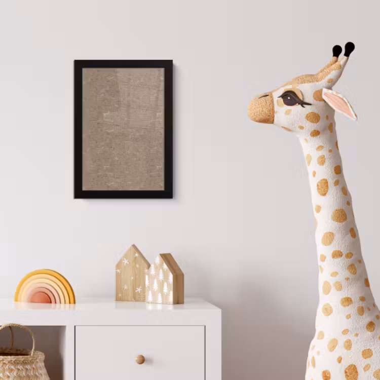 Patroon - Kalksteen - Beige fotolijst zwart zonder passe partout klein 224 -usfeer4_kinderkamer