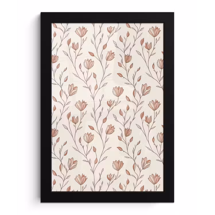 Patroon - Klassiek - Roze fotolijst zwart zonder passe partout klein 224 -3d