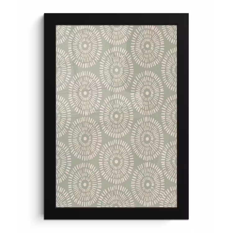 Patroon - Cirkels - Abstract - Modern - Groen fotolijst zwart zonder passe partout klein -3d