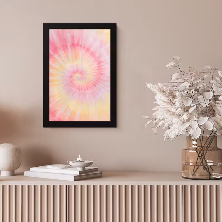Patroon - Tie Dye - Pasteltinten - Roze fotolijst zwart zonder passe partout klein -sfeer5