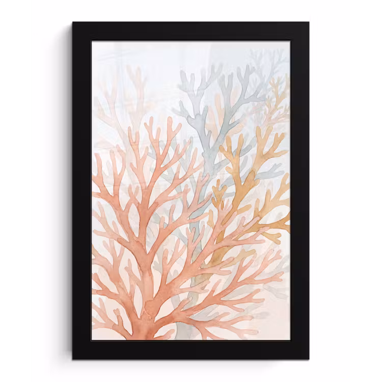 Natuur - Abstract - Aquarel - Organisch - Warm fotolijst zwart zonder passe partout klein -3d