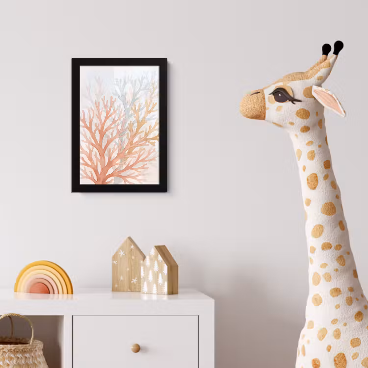 Natuur - Abstract - Aquarel - Organisch - Warm fotolijst zwart zonder passe partout klein -usfeer4_kinderkamer