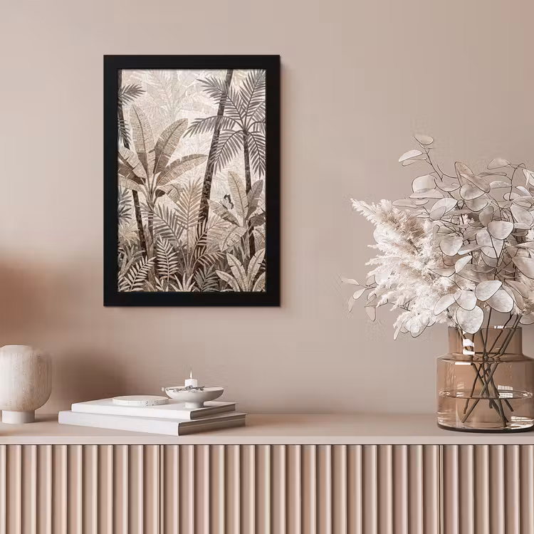 Natuur - Bladeren - Landschap - Mozaïek - Beige fotolijst zwart zonder passe partout klein -sfeer5