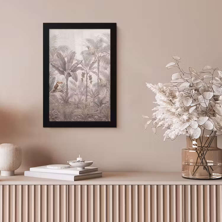 Natuur - Jungle - Ringstaartmaki - Bruin fotolijst zwart zonder passe partout klein -sfeer5