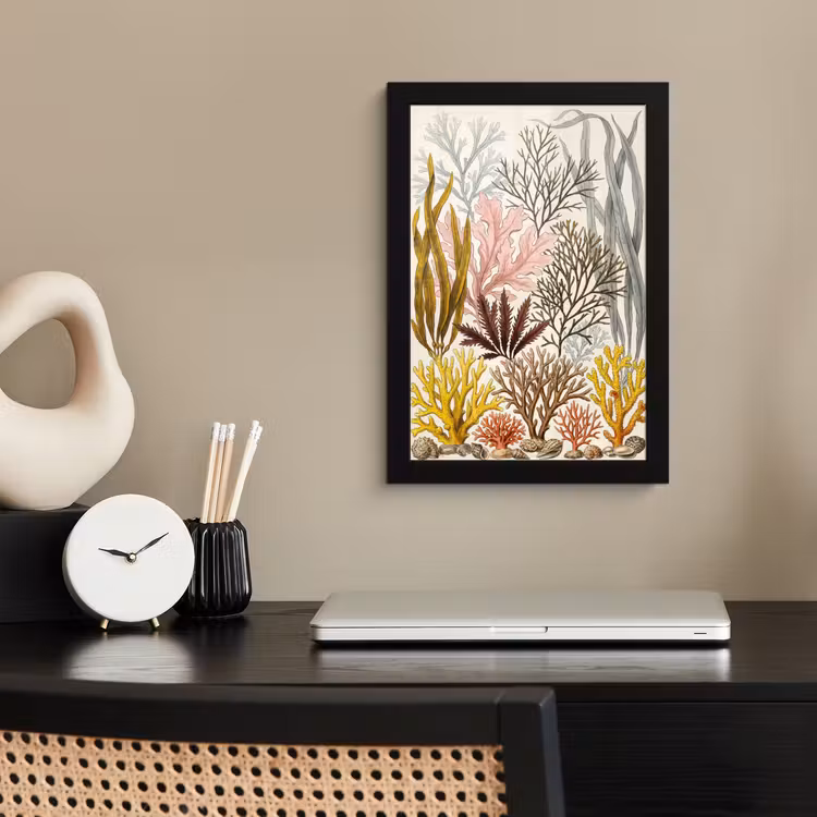 Natuur - Onderwater - Botanisch - Vintage - Kleurrijk fotolijst zwart zonder passe partout klein -sfeer1