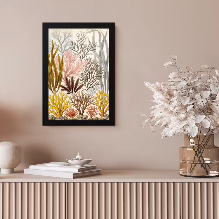 Natuur - Onderwater - Botanisch - Vintage - Kleurrijk fotolijst zwart zonder passe partout klein -sfeer5
