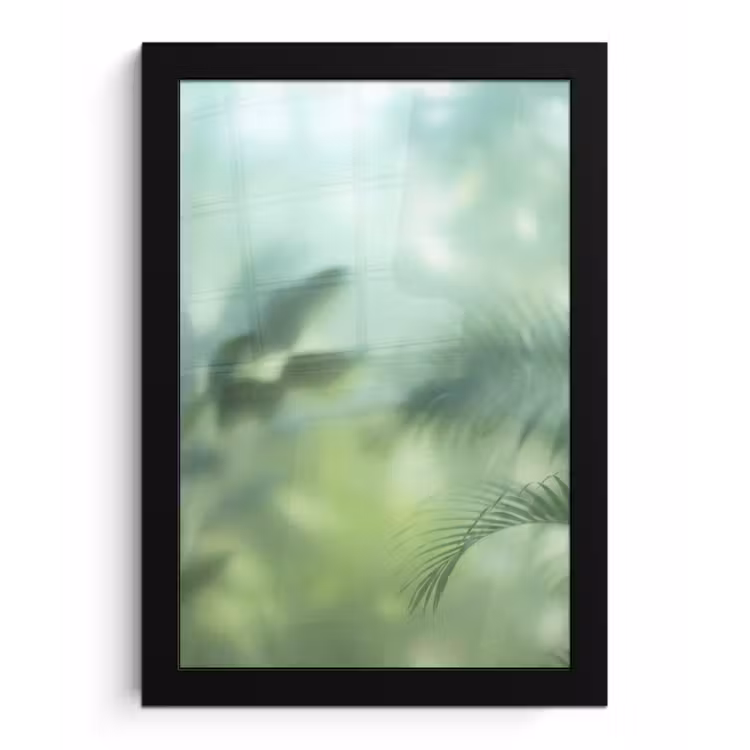 Natuur - Vervaagd - Groen - Abstract - Modern fotolijst zwart zonder passe partout klein -3d