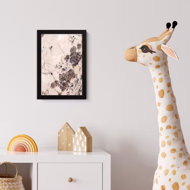 Natuursteen - Patroon - Abstract - Beige - Grijs fotolijst zwart zonder passe partout klein -usfeer4_kinderkamer